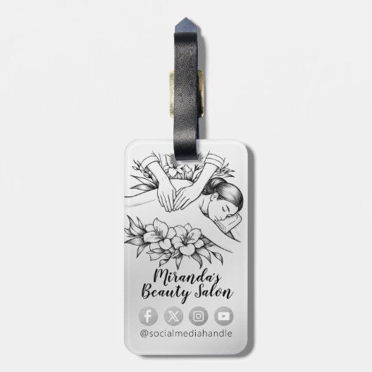 Massagetherapie Healing Hands Energy Spa Wellness Bagagelabel (Achterkant verticaal)