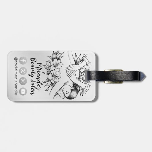 Massagetherapie Healing Hands Energy Spa Wellness Bagagelabel (Achterkant horizontaal)