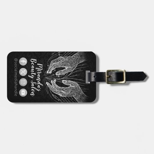 Massagetherapie Healing Hands Energy Spa Wellness Bagagelabel (Voorkant horizontaal)