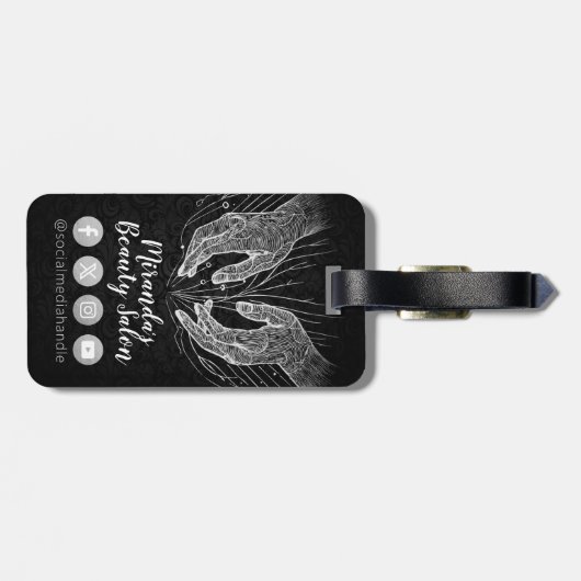 Massagetherapie Healing Hands Energy Spa Wellness Bagagelabel (Achterkant horizontaal)