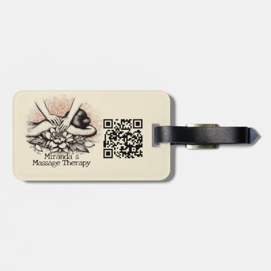 Massagetherapie Healing Hands Energy Spa Wellness Bagagelabel (Achterkant horizontaal)
