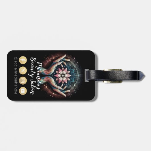 Massagetherapie Healing Hands Energy Spa Wellness Bagagelabel (Achterkant horizontaal)