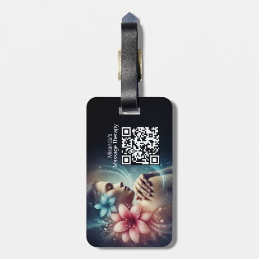 Massagetherapie Healing Hands Energy Spa Wellness Bagagelabel (Achterkant verticaal)