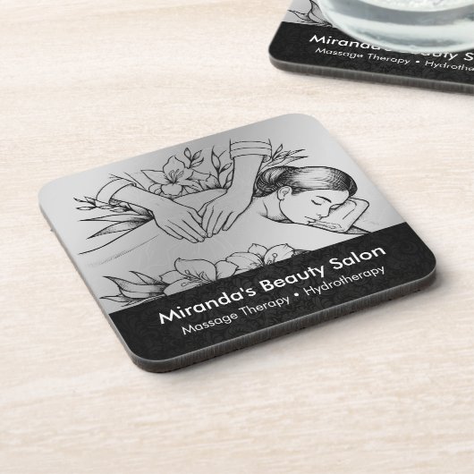 Massagetherapie Healing Hands Energy Spa Wellness Bier Onderzetter (Linkerzijde)