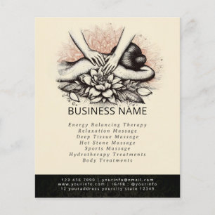 Massagetherapie Healing Hands Energy Spa Wellness Flyer