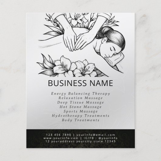 Massagetherapie Healing Hands Energy Spa Wellness Flyer (Voorkant)