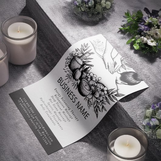 Massagetherapie Healing Hands Energy Spa Wellness Flyer
