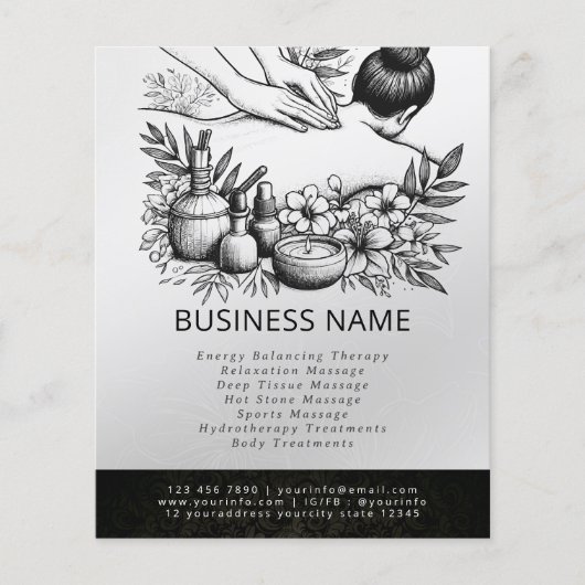 Massagetherapie Healing Hands Energy Spa Wellness Flyer (Voorkant)