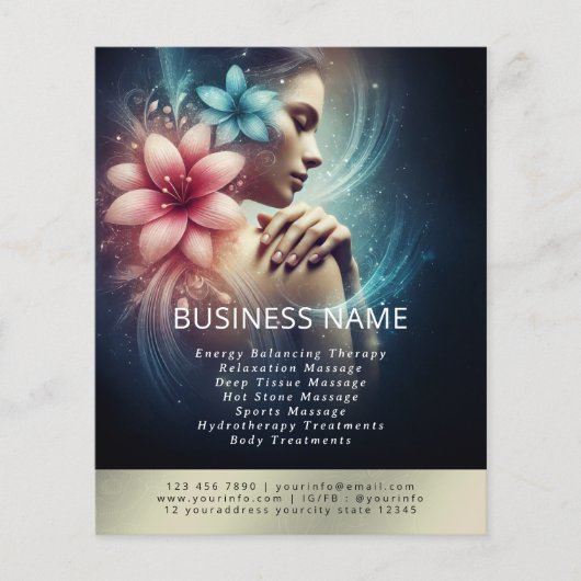 Massagetherapie Healing Hands Energy Spa Wellness Flyer (Voorkant)
