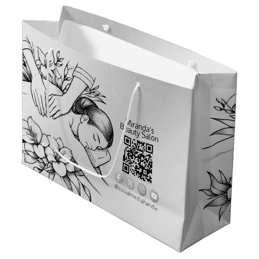 Massagetherapie Healing Hands Energy Spa Wellness Groot Cadeauzakje (Voorkant Gekanteld)