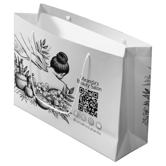 Massagetherapie Healing Hands Energy Spa Wellness Groot Cadeauzakje (Voorkant Gekanteld)