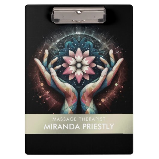 Massagetherapie Healing Hands Energy Spa Wellness Klembord (Voorkant)