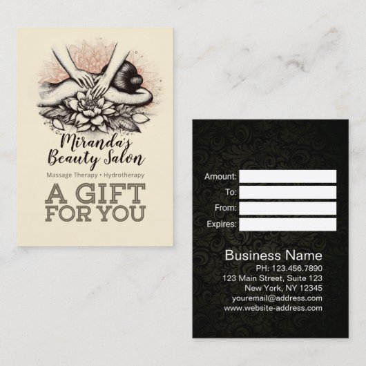 Massagetherapie Healing Hands Energy Spa Wellness Kortingskaartje (Voorkant / Achterkant)