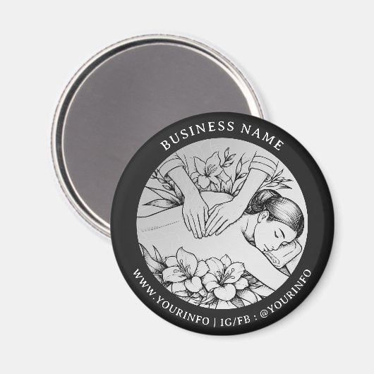 Massagetherapie Healing Hands Energy Spa Wellness Magneet (Voorkant / Achterkant)