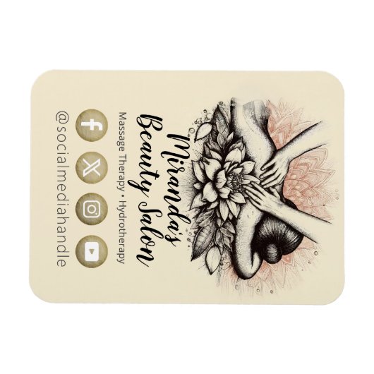 Massagetherapie Healing Hands Energy Spa Wellness Magneet (Horizontaal)