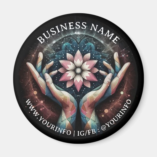 Massagetherapie Healing Hands Energy Spa Wellness Magneet (Voorkant)