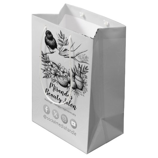 Massagetherapie Healing Hands Energy Spa Wellness Medium Cadeauzakje (Achterkant Gekanteld)