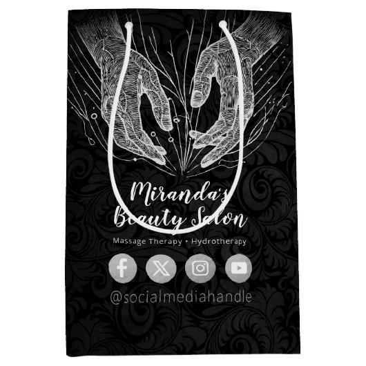 Massagetherapie Healing Hands Energy Spa Wellness Medium Cadeauzakje (Voorkant)