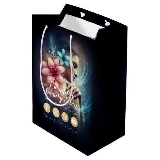 Massagetherapie Healing Hands Energy Spa Wellness Medium Cadeauzakje (Achterkant Gekanteld)
