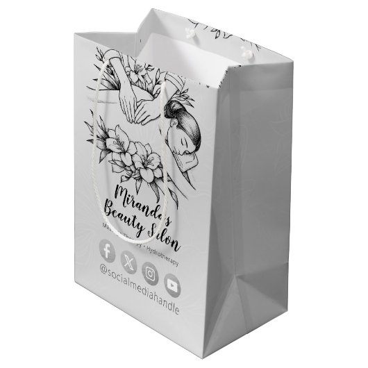 Massagetherapie Healing Hands Energy Spa Wellness Medium Cadeauzakje (Achterkant Gekanteld)