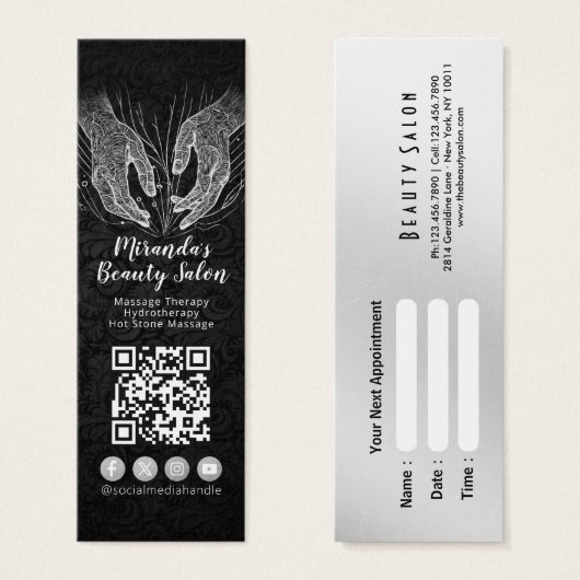 Massagetherapie Healing Hands Energy Spa Wellness Mini Visitekaartjes (Voorkant /achterkant)