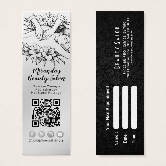 Massagetherapie Healing Hands Energy Spa Wellness Mini Visitekaartjes (Voorkant /achterkant)