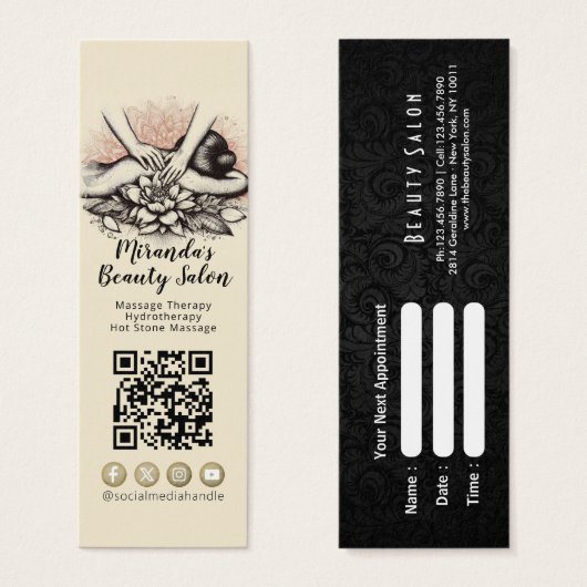 Massagetherapie Healing Hands Energy Spa Wellness Mini Visitekaartjes (Voorkant /achterkant)