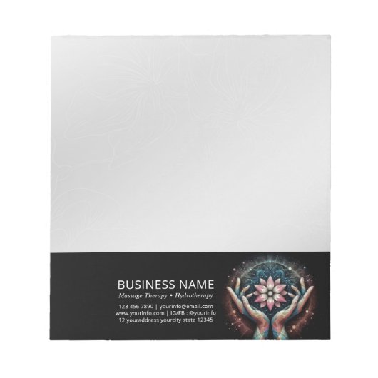 Massagetherapie Healing Hands Energy Spa Wellness Notitieblok (Voorkant)