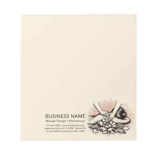 Massagetherapie Healing Hands Energy Spa Wellness Notitieblok (Voorkant)