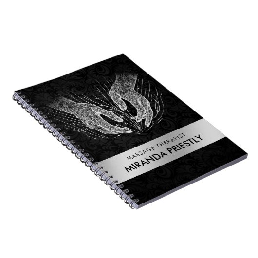 Massagetherapie Healing Hands Energy Spa Wellness Notitieboek (Rechterzijde)