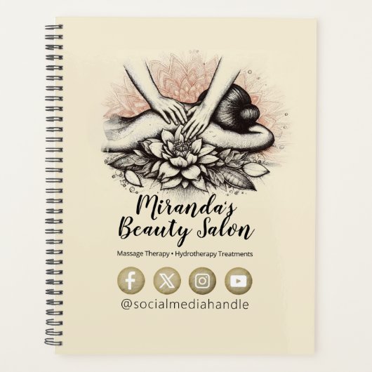 Massagetherapie Healing Hands Energy Spa Wellness Planner (Voorkant)