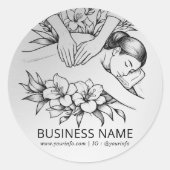 Massagetherapie Healing Hands Energy Spa Wellness Ronde Sticker (Voorkant)