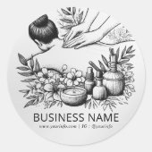 Massagetherapie Healing Hands Energy Spa Wellness Ronde Sticker (Voorkant)