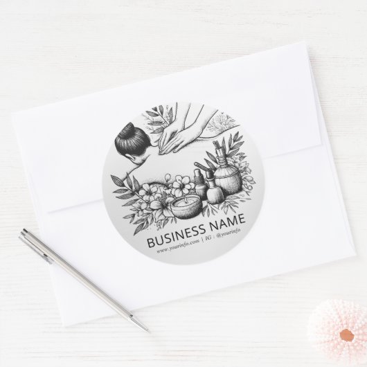 Massagetherapie Healing Hands Energy Spa Wellness Ronde Sticker (Envelop)