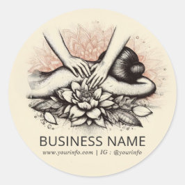 Massagetherapie Healing Hands Energy Spa Wellness Ronde Sticker