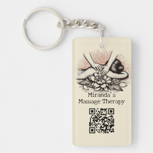 Massagetherapie Healing Hands Energy Spa Wellness Sleutelhanger (Voorkant)