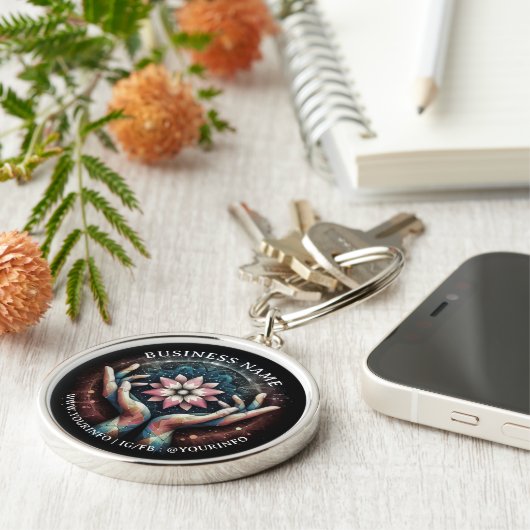 Massagetherapie Healing Hands Energy Spa Wellness Sleutelhanger (Zijkant)