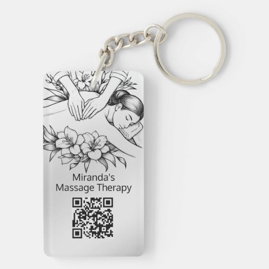 Massagetherapie Healing Hands Energy Spa Wellness Sleutelhanger (achterkant)