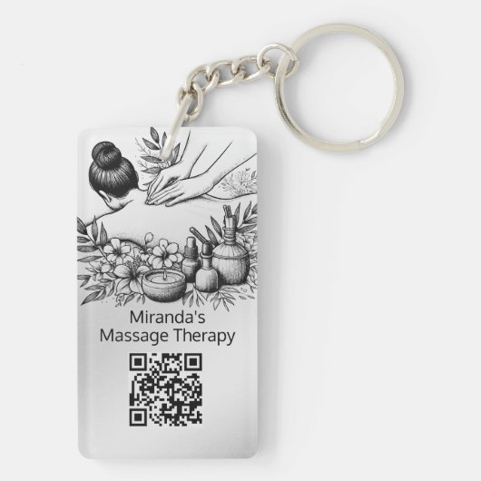 Massagetherapie Healing Hands Energy Spa Wellness Sleutelhanger (achterkant)