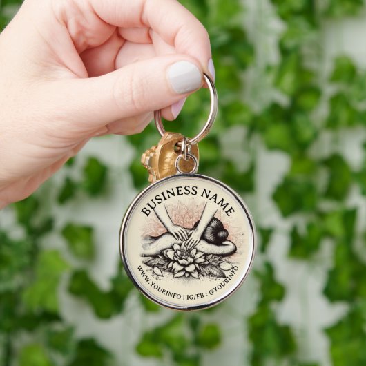 Massagetherapie Healing Hands Energy Spa Wellness Sleutelhanger (Hand)