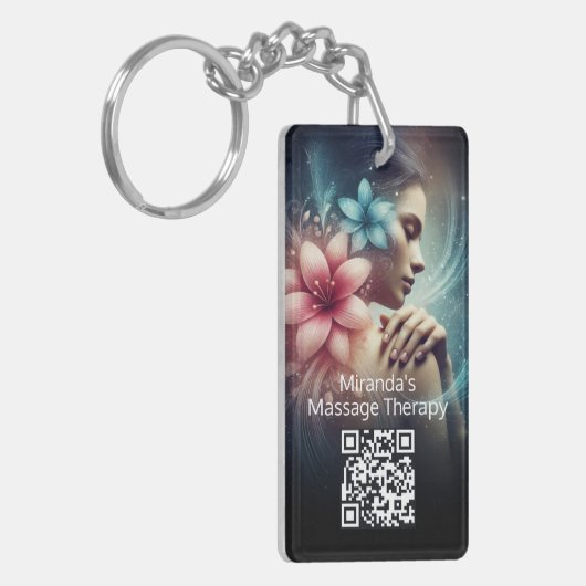 Massagetherapie Healing Hands Energy Spa Wellness Sleutelhanger (Voorkant Links)