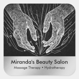 Massagetherapie Healing Hands Energy Spa Wellness Vierkante Sticker