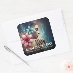 Massagetherapie Healing Hands Energy Spa Wellness Vierkante Sticker