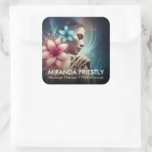 Massagetherapie Healing Hands Energy Spa Wellness Vierkante Sticker (Tas)