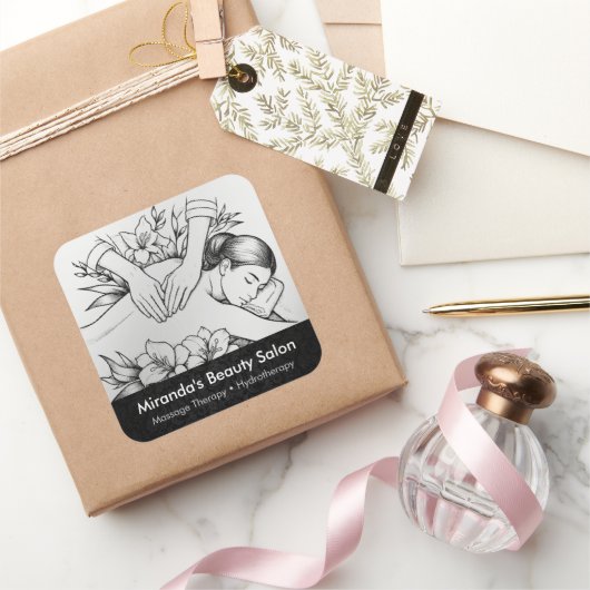 Massagetherapie Healing Hands Energy Spa Wellness Vierkante Sticker (Geschenken)