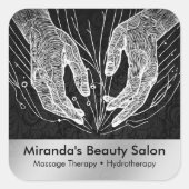 Massagetherapie Healing Hands Energy Spa Wellness Vierkante Sticker (Voorkant)