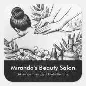 Massagetherapie Healing Hands Energy Spa Wellness Vierkante Sticker (Voorkant)