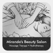Massagetherapie Healing Hands Energy Spa Wellness Vierkante Sticker (Voorkant)