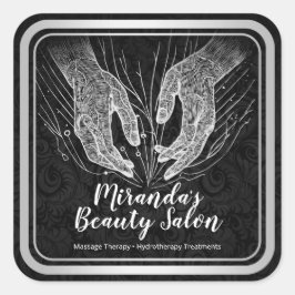 Massagetherapie Healing Hands Energy Spa Wellness Vierkante Sticker