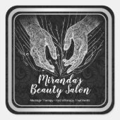 Massagetherapie Healing Hands Energy Spa Wellness Vierkante Sticker (Voorkant)